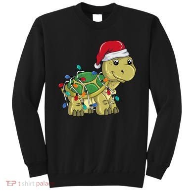 Turtle Christmas Lights Christmas Turtle Santa Turtle Sweatshirt