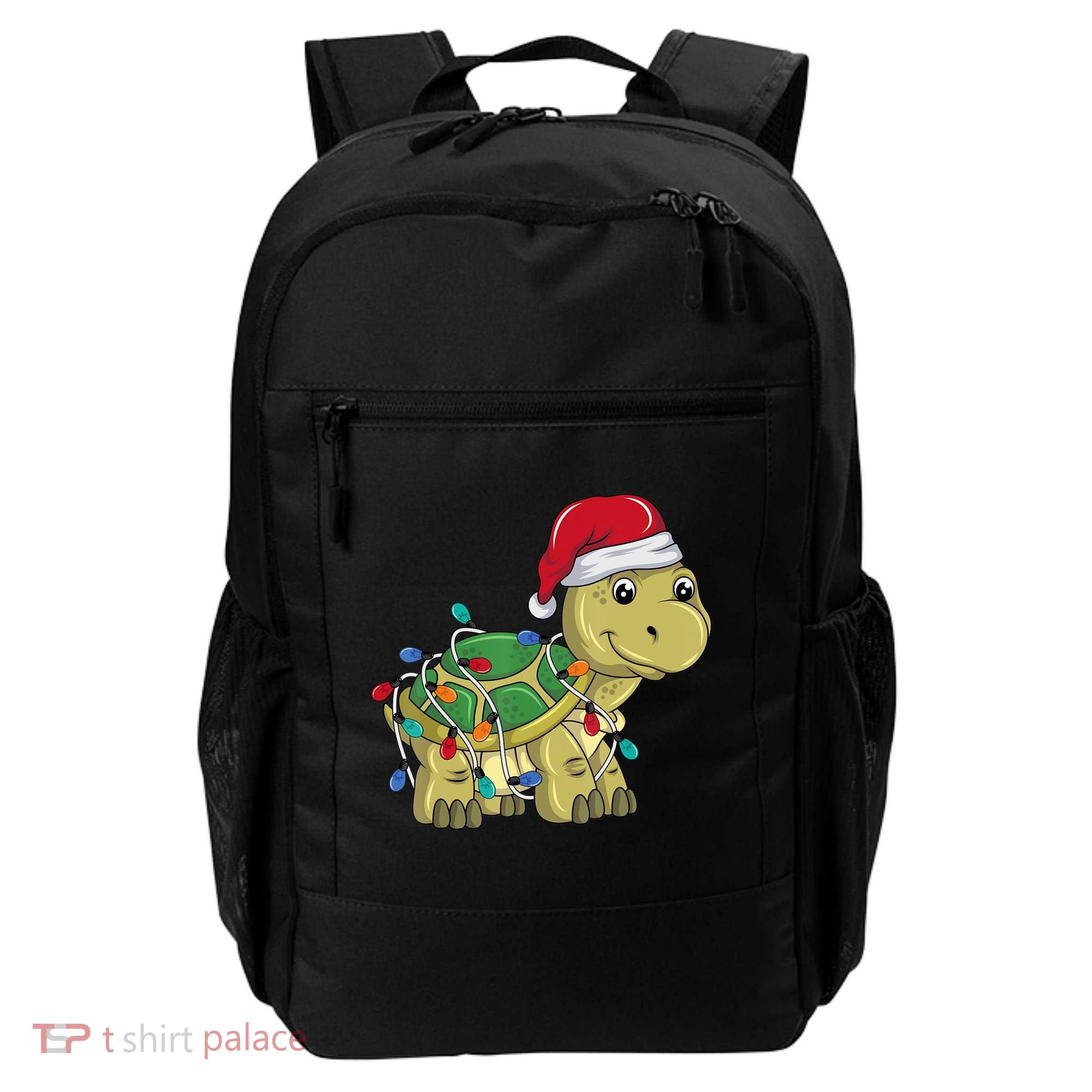 Turtle Christmas Lights Christmas Turtle Santa Turtle Backpack
