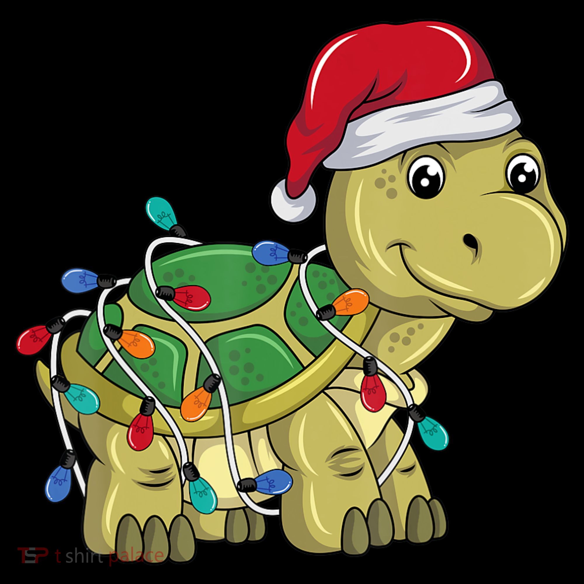 Turtle Christmas Lights Christmas Turtle Santa Turtle Women's Hoodie