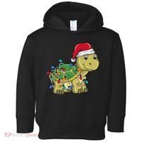 Turtle Christmas Lights Christmas Turtle Santa Turtle Toddler Hoodie thumb 0