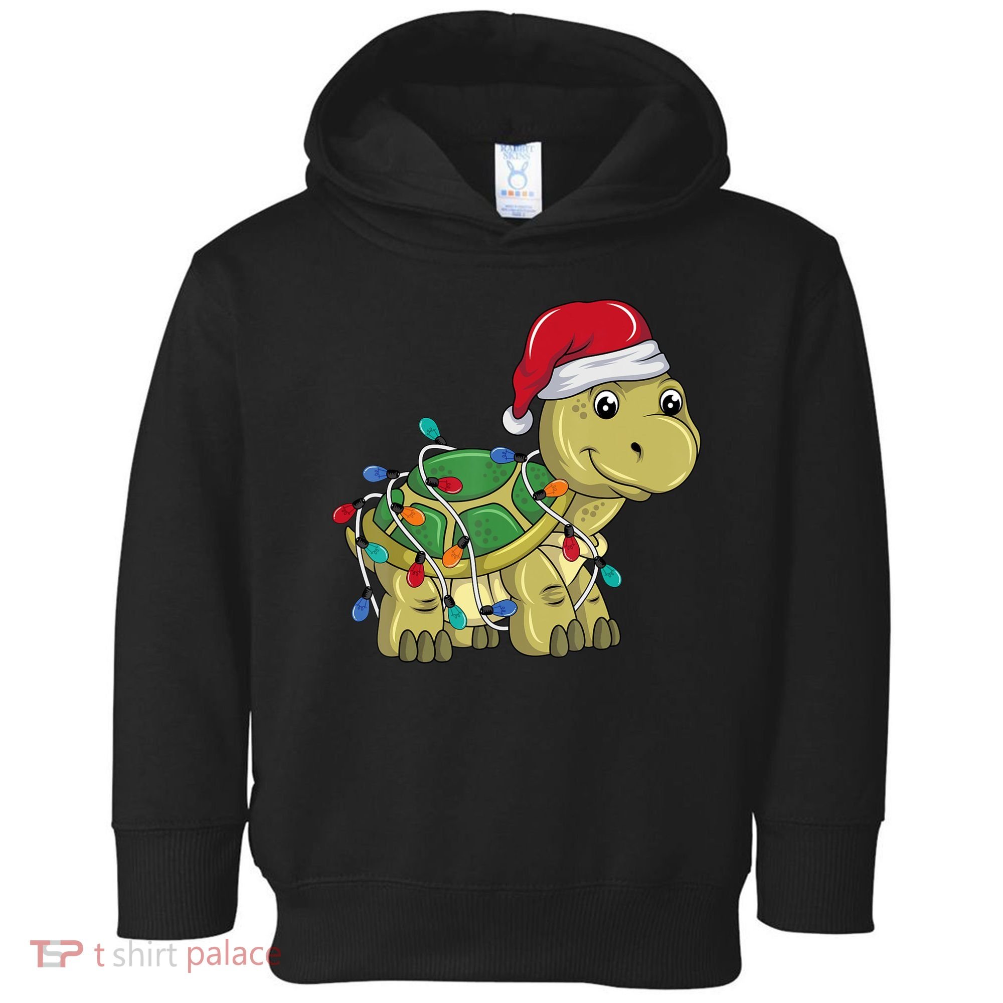 Turtle Christmas Lights Christmas Turtle Santa Turtle Toddler Hoodie
