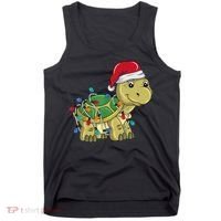 Turtle Christmas Lights Christmas Turtle Santa Turtle Tank Top thumb 0