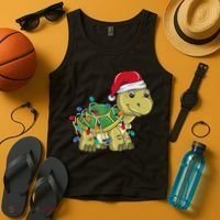 Turtle Christmas Lights Christmas Turtle Santa Turtle Tank Top thumb 4