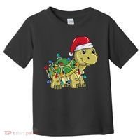 Turtle Christmas Lights Christmas Turtle Santa Turtle Toddler T-Shirt thumb 0