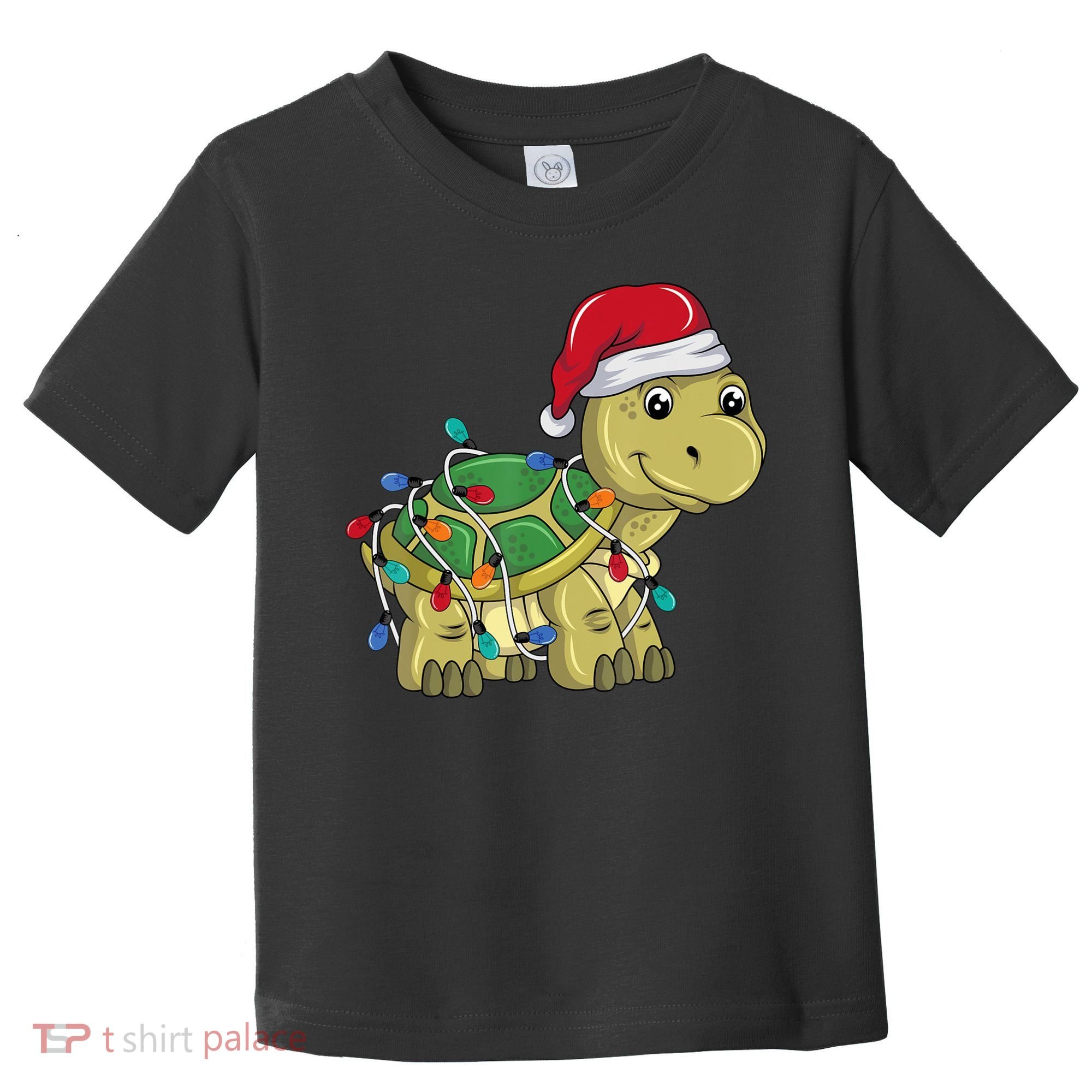 Turtle Christmas Lights Christmas Turtle Santa Turtle Toddler T-Shirt