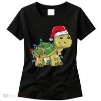 Turtle Christmas Lights Christmas Turtle Santa Turtle Women's T-Shirt thumb 0