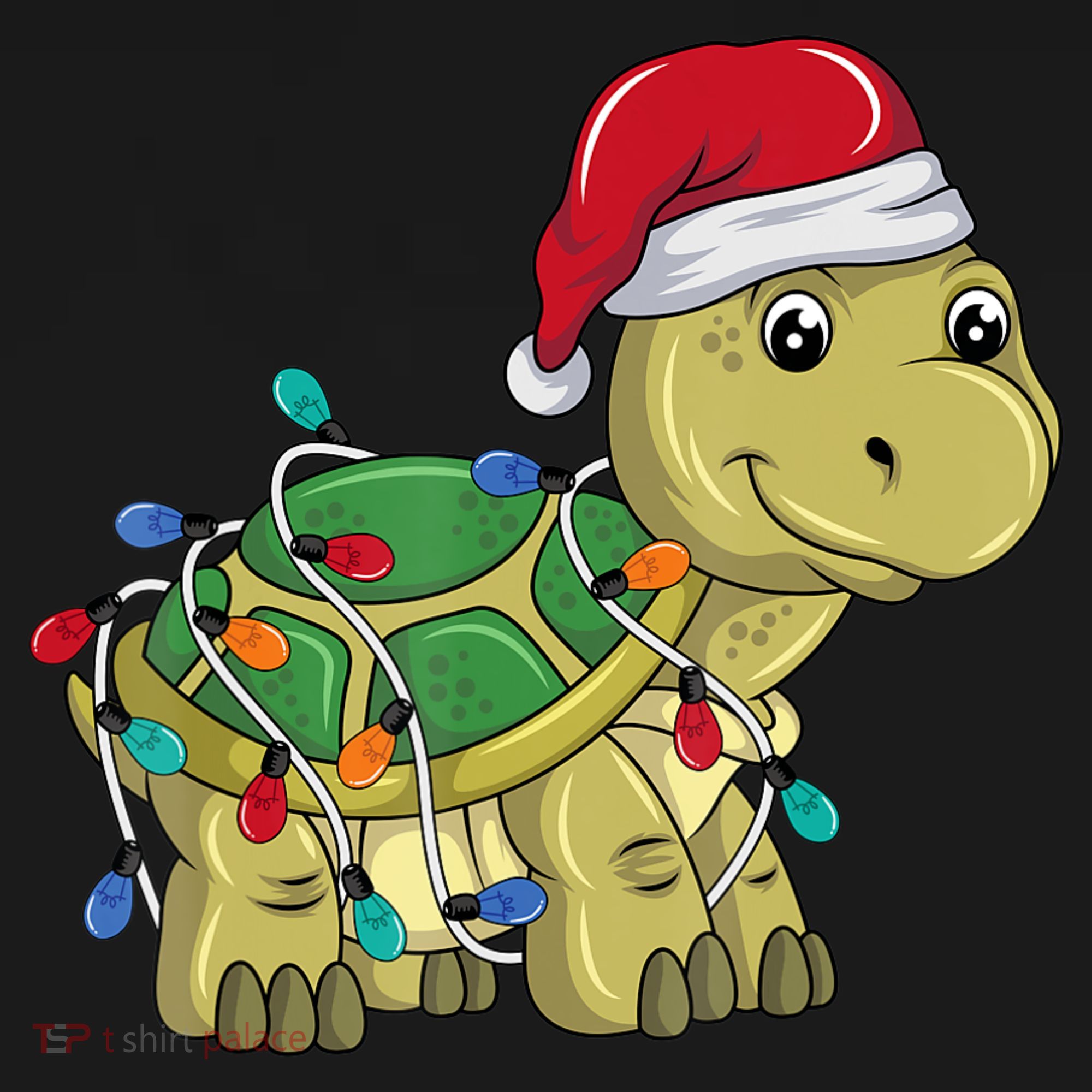 Turtle Christmas Lights Christmas Turtle Santa Turtle Women's T-Shirt