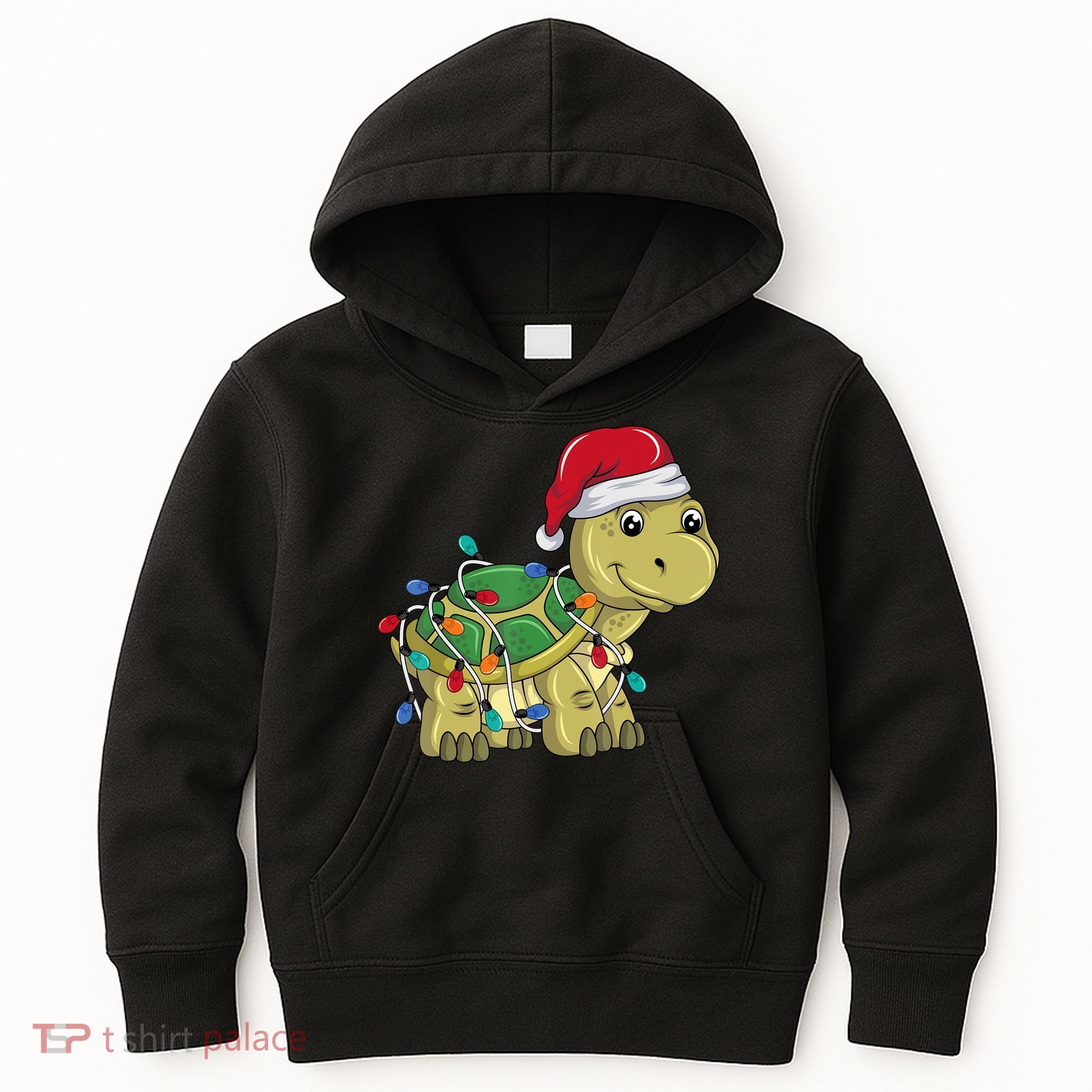 Turtle Christmas Lights Christmas Turtle Santa Turtle Kids Hoodie