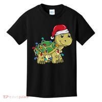 Turtle Christmas Lights Christmas Turtle Santa Turtle Kids T-Shirt thumb 0