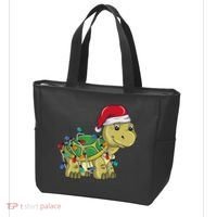 Turtle Christmas Lights Christmas Turtle Santa Turtle Tote Bag thumb 3