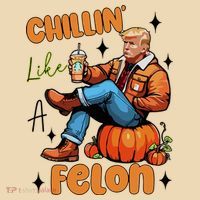 Trump Chillin Like A Felon Pumpkin Spice Halloween Tote Bag thumb 4