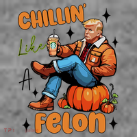 Trump Chillin Like A Felon Pumpkin Spice Halloween Toddler Hoodie thumb 2