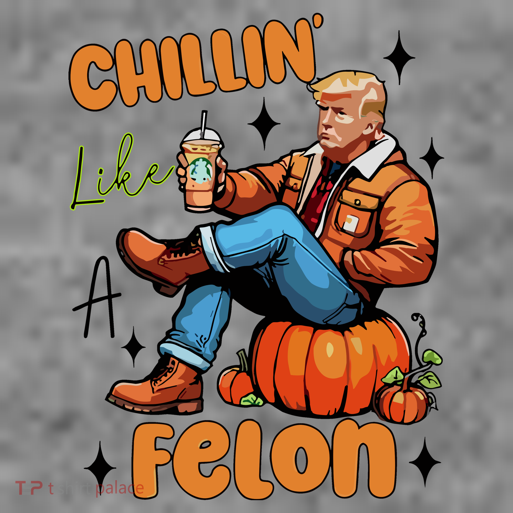 Trump Chillin Like A Felon Pumpkin Spice Halloween Toddler Hoodie