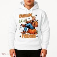 Trump Chillin Like A Felon Pumpkin Spice Halloween Hoodie thumb 2