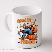 Trump Chillin Like A Felon Pumpkin Spice Halloween Coffee Mug thumb 0