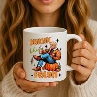 Trump Chillin Like A Felon Pumpkin Spice Halloween Coffee Mug thumb 3