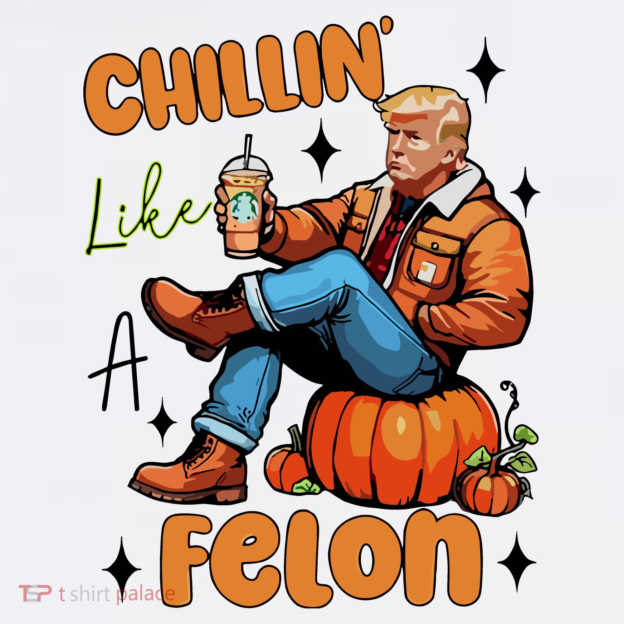 Trump Chillin Like A Felon Pumpkin Spice Halloween Women's Hoodie