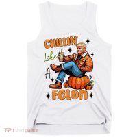 Trump Chillin Like A Felon Pumpkin Spice Halloween Tank Top thumb 0
