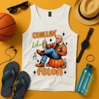 Trump Chillin Like A Felon Pumpkin Spice Halloween Tank Top thumb 4