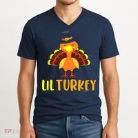 Thanksgiving Cute Lil Turkey Toddler Boys Thanksgiving V-Neck T-Shirt thumb 2