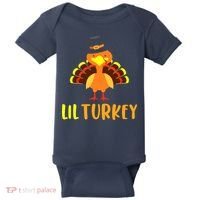 Thanksgiving Cute Lil Turkey Toddler Boys Thanksgiving Baby Bodysuit thumb 0