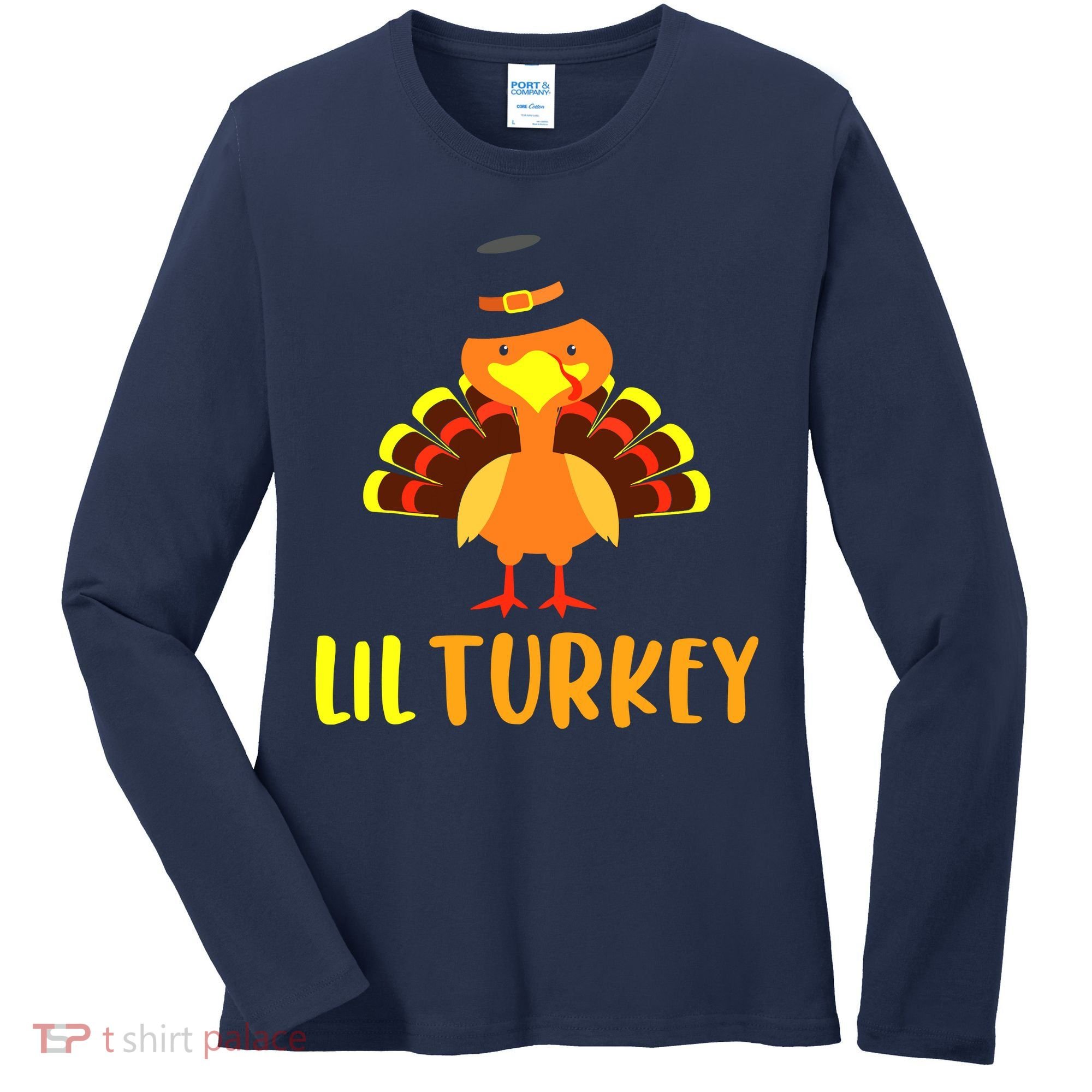 Thanksgiving Cute Lil Turkey Toddler Boys Thanksgiving Women's Long Sleeve Shirt