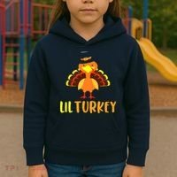 Thanksgiving Cute Lil Turkey Toddler Boys Thanksgiving Kids Hoodie thumb 3