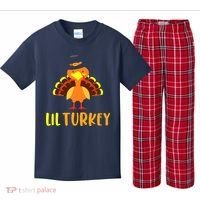 Thanksgiving Cute Lil Turkey Toddler Boys Thanksgiving Kids Plaid Pajama Set thumb 0