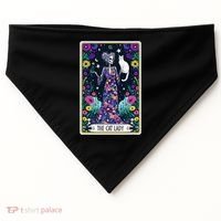 The Cat Lady Tarot Card Halloween Skeleton Skul Occult Magic USA-Made Doggie Bandana thumb 0