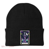 The Cat Lady Tarot Card Halloween Skeleton Skul Occult Magic Beanie thumb 0