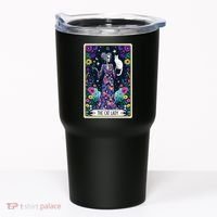 The Cat Lady Tarot Card Halloween Skeleton Skul Occult Magic Tumbler thumb 0