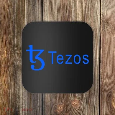 Tezos Cryptocurrency Logo Coaster