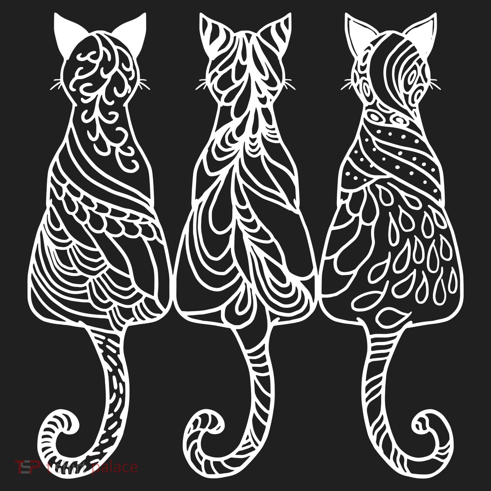 Three Cats Motif Paisley Cute Animal Cat Lovers Artists Beanie