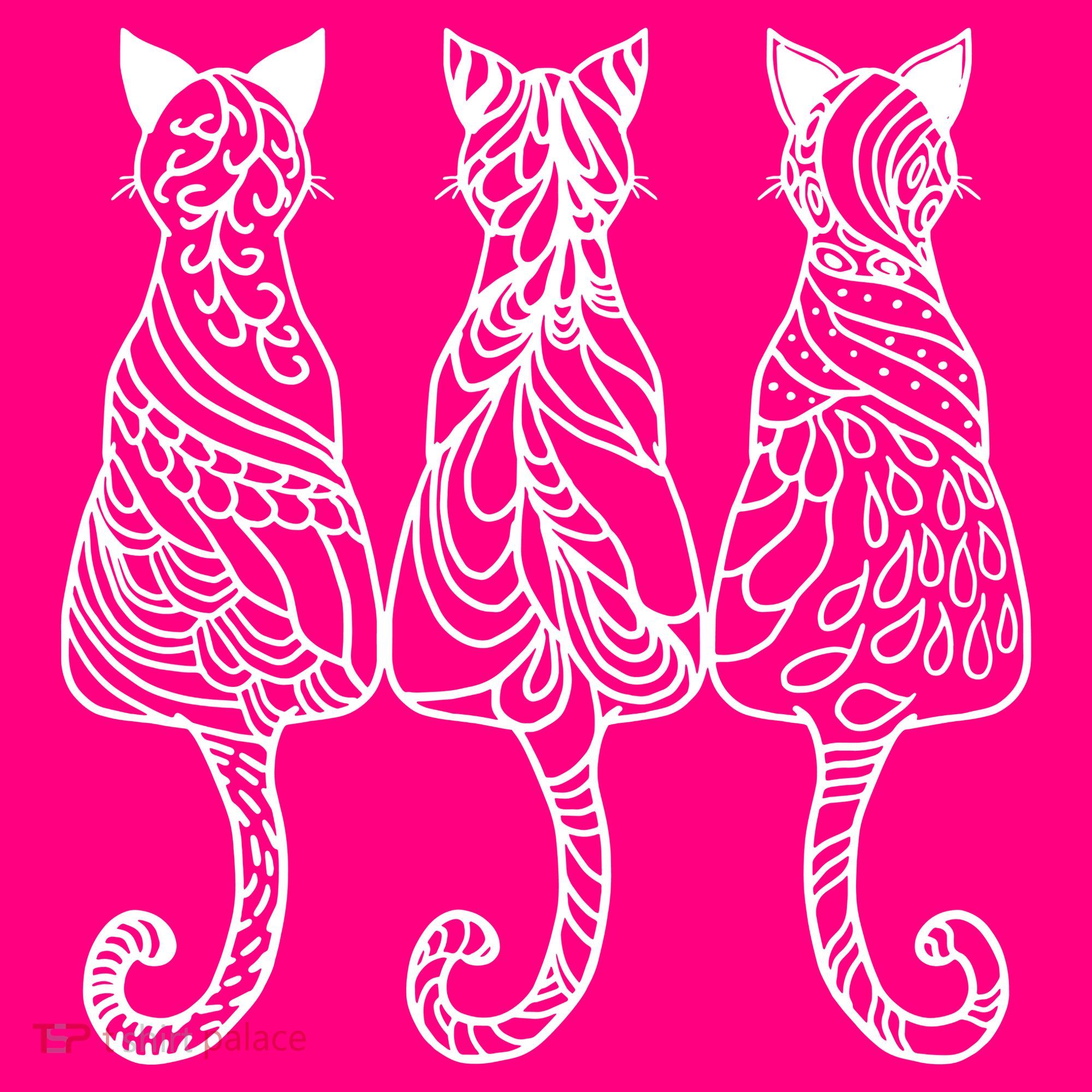 Three Cats Motif Paisley Cute Animal Cat Lovers Artists Sweatshirt