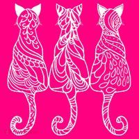 Three Cats Motif Paisley Cute Animal Cat Lovers Artists Women's Tank Top thumb 4