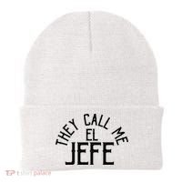 They Call Me El Jefe Spanish Boss Day Mexican Beanie thumb 0