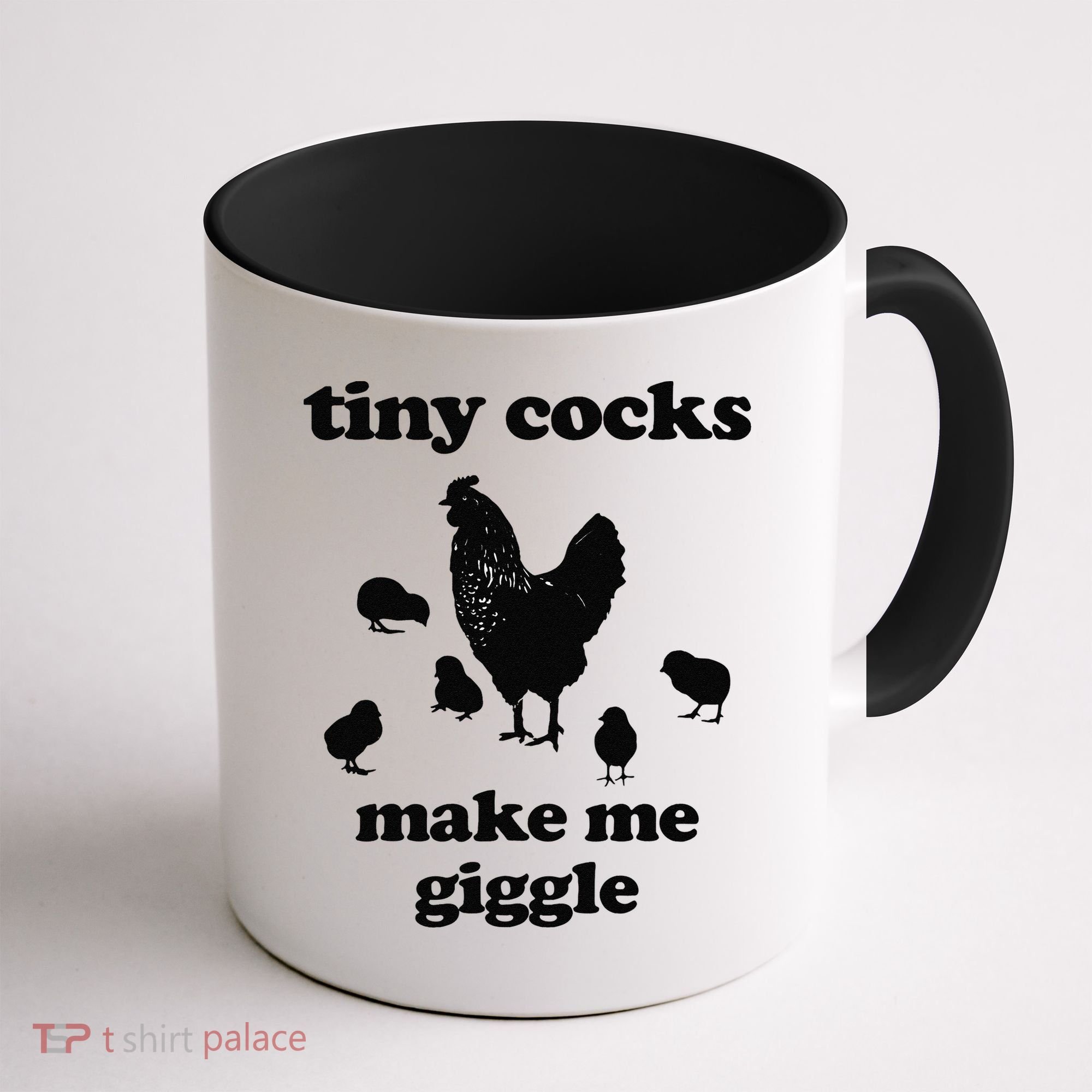Tiny Cocks Make Me Giggle Chicken Funny Saying Quote Coffee Mug