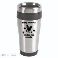 Tiny Cocks Make Me Giggle Chicken Funny Saying Quote 16oz Travel Tumbler thumb 0