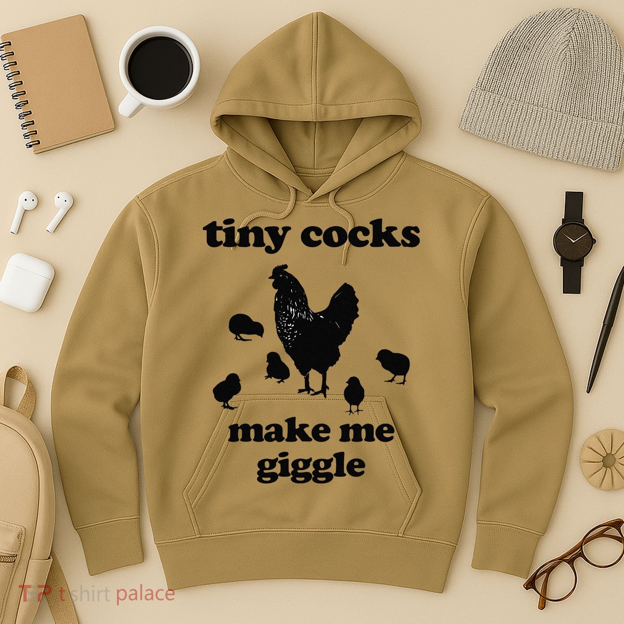 Tiny Cocks Make Me Giggle Chicken Funny Saying Quote Hoodie