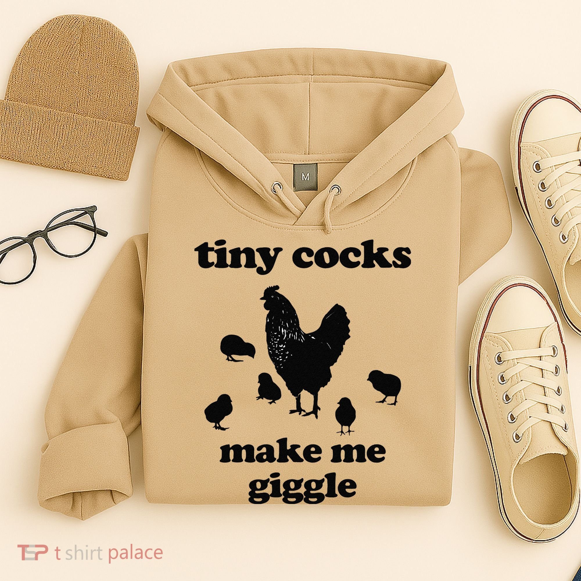 Tiny Cocks Make Me Giggle Chicken Funny Saying Quote Hoodie