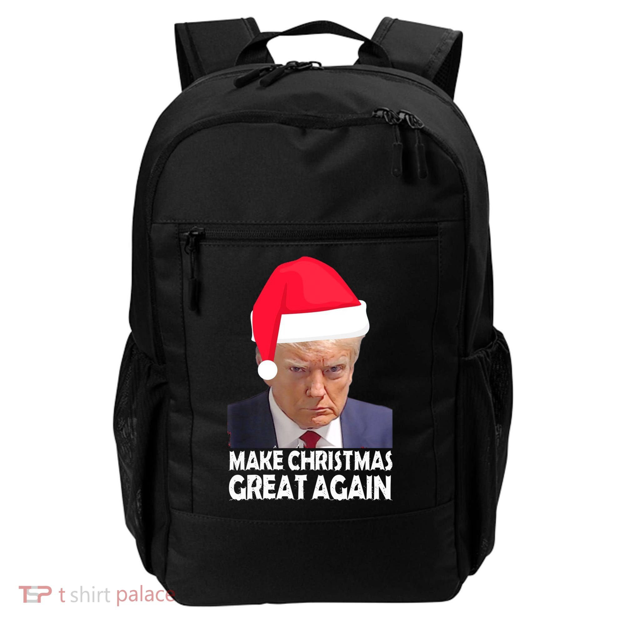 Trump Claus Make Christmas Great Again Trump Mugshot Gift Backpack