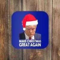 Trump Claus Make Christmas Great Again Trump Mugshot Gift Coaster thumb 0