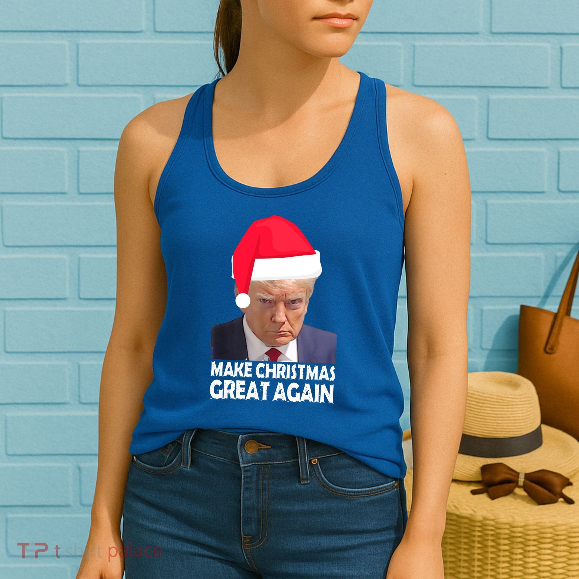 Trump Claus Make Christmas Great Again Trump Mugshot Gift Women's Tank Top