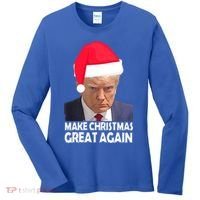 Trump Claus Make Christmas Great Again Trump Mugshot Gift Women's Long Sleeve Shirt thumb 0