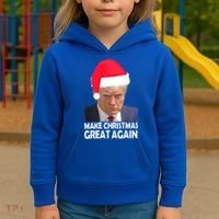 Trump Claus Make Christmas Great Again Trump Mugshot Gift Kids Hoodie thumb 3