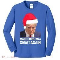 Trump Claus Make Christmas Great Again Trump Mugshot Gift Kids Long Sleeve Shirt thumb 0