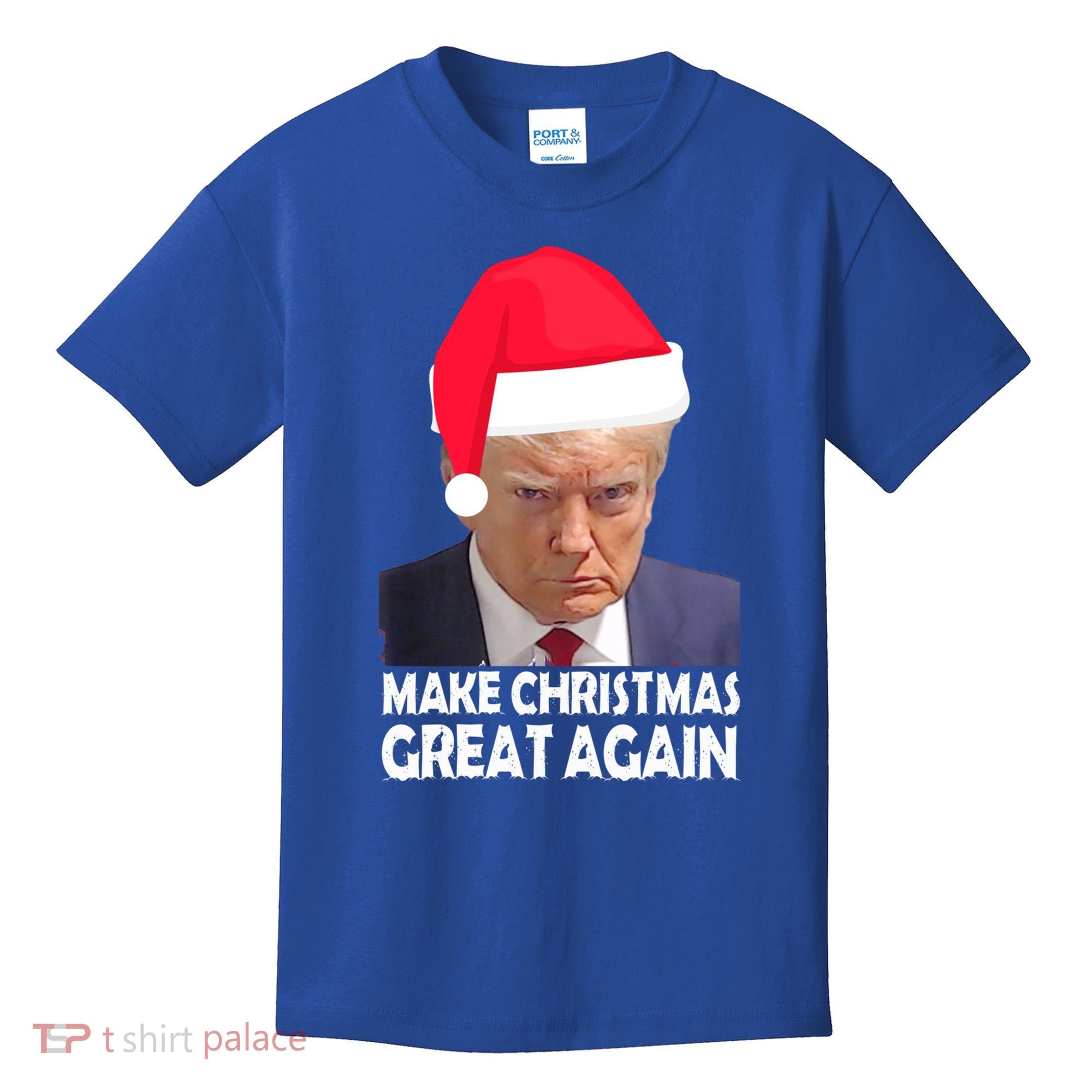 Trump Claus Make Christmas Great Again Trump Mugshot Gift Kids T-Shirt