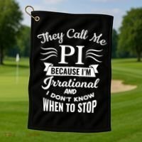 They Call Me Pi Symbol Gift Pi Day Cute Funny Gift Golf Towel thumb 1