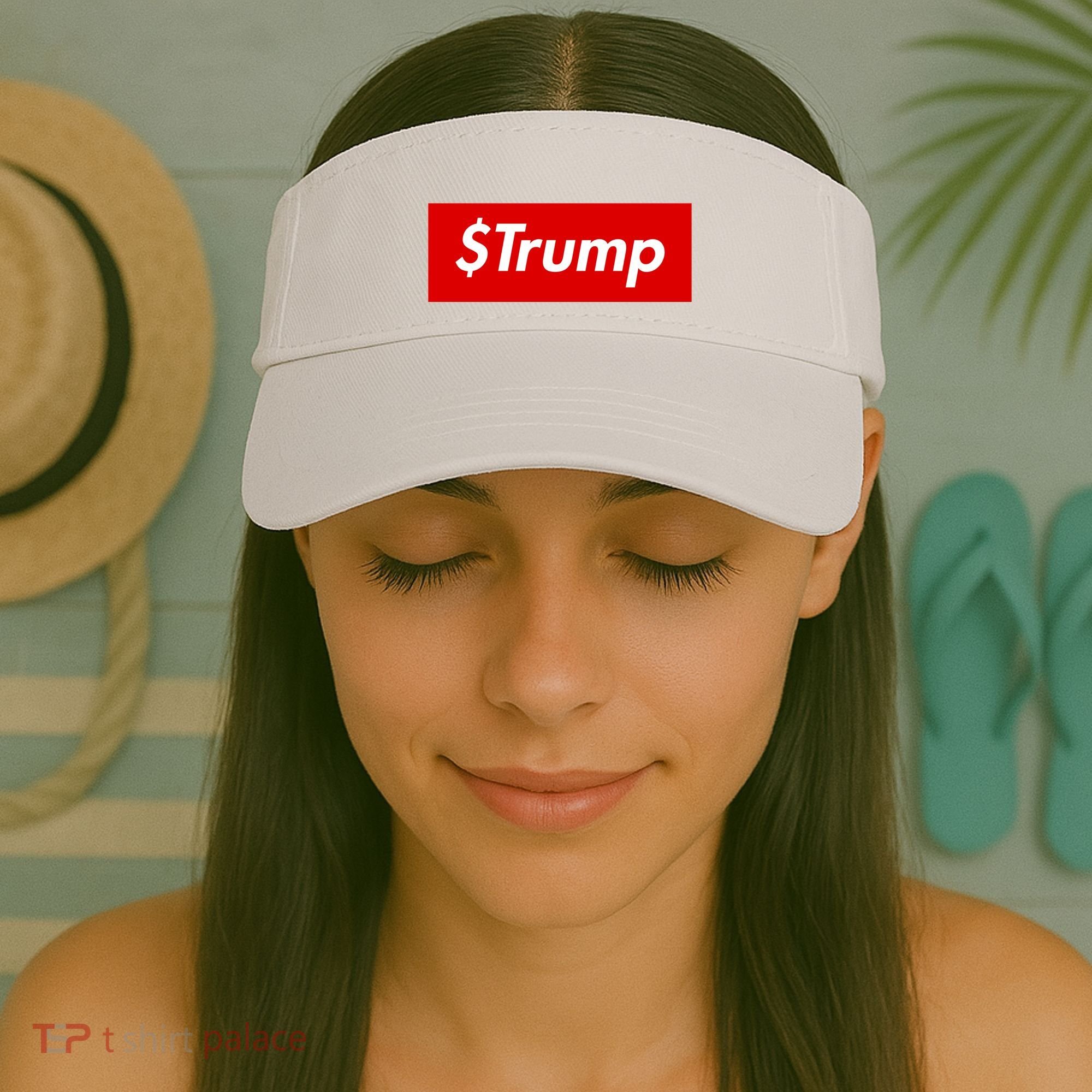 $Trump Coin Meme Cryptocurrency Crypto Donald Trump Visor