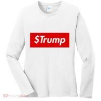$Trump Coin Meme Cryptocurrency Crypto Donald Trump Women's Long Sleeve Shirt thumb 0